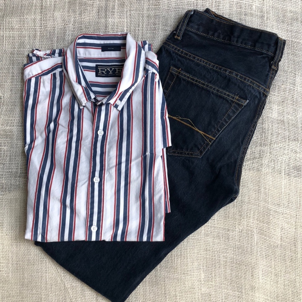 🦄 Hawker Rye stripped short sleeve shirt